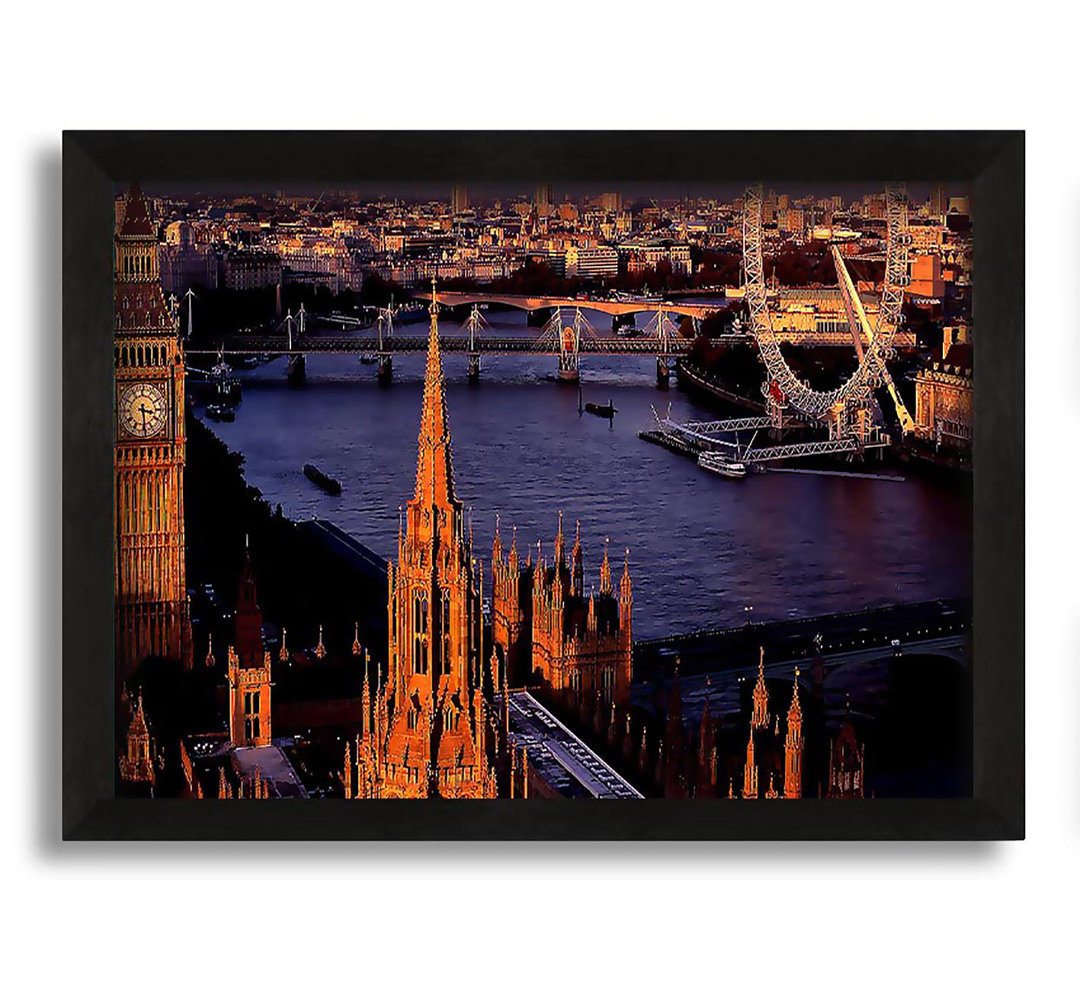 London Morning Glow over the Thames - Einzelner Bilderrahmen Kunstdrucke