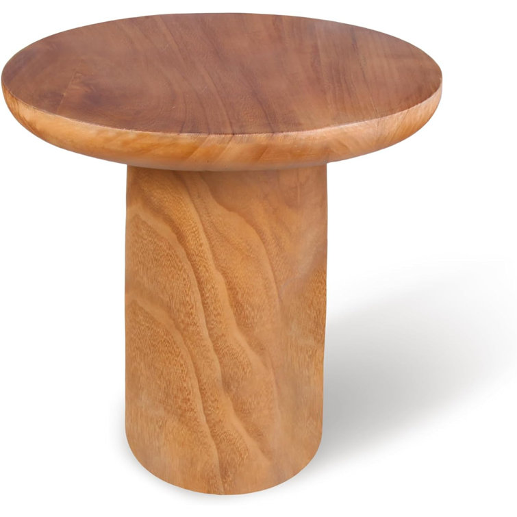 Clester Solid Wood Drum End Table
