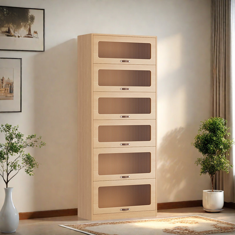 Rabehi, (6 Shelves) 77.9"H x 31.4"W x 13.7"D, Brown