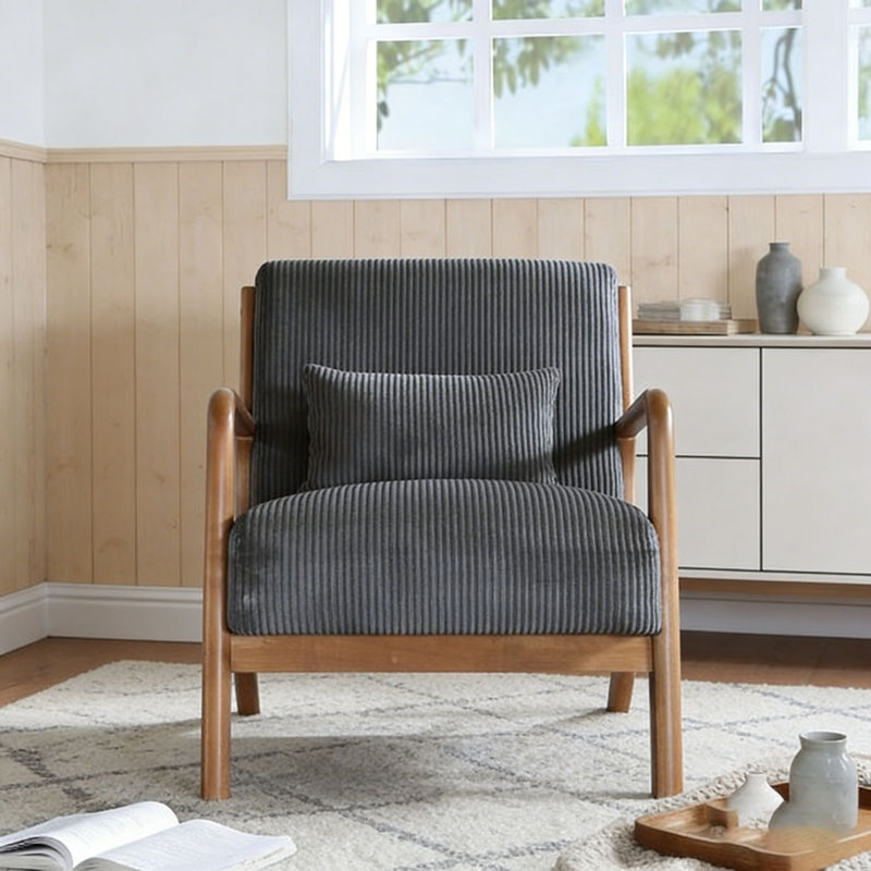 Wooden Lounge Chair, Gray