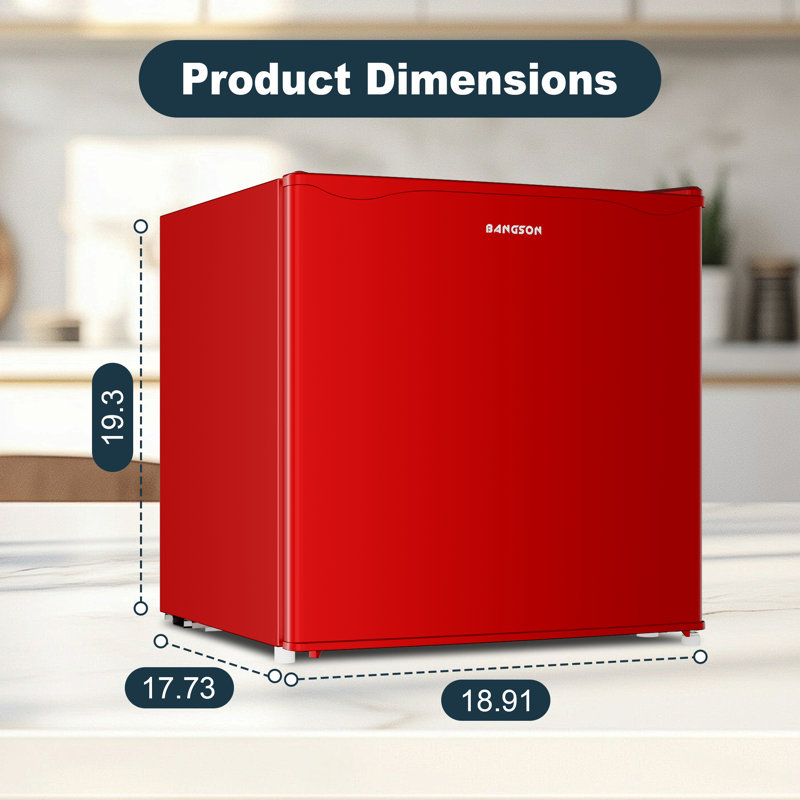 Réfrigérateur compact avec congélateur, porte réversible compacte pour dortoir, bureau, chambre à coucher, appartement, 1,6 pi³ BANGson Rouge