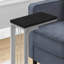 Table d'appoint transitionnelle en forme de C en stratifié noir et métal gris