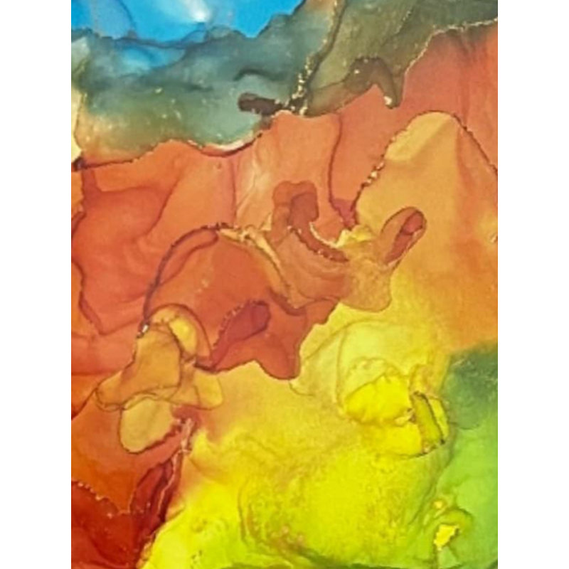 Séparation des couleurs - Abstrait | Avec cadre | Encre sur toile | Par Ruchi Gupta