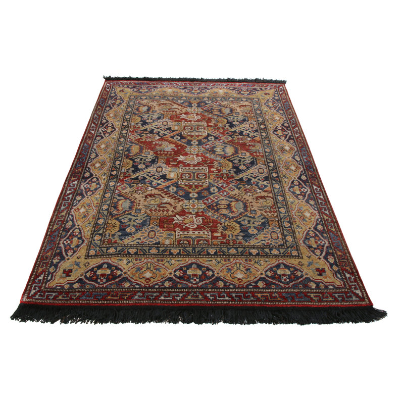Burano Hand Knotted Wool Floral Area Rug, Rectangle 8' x 10'