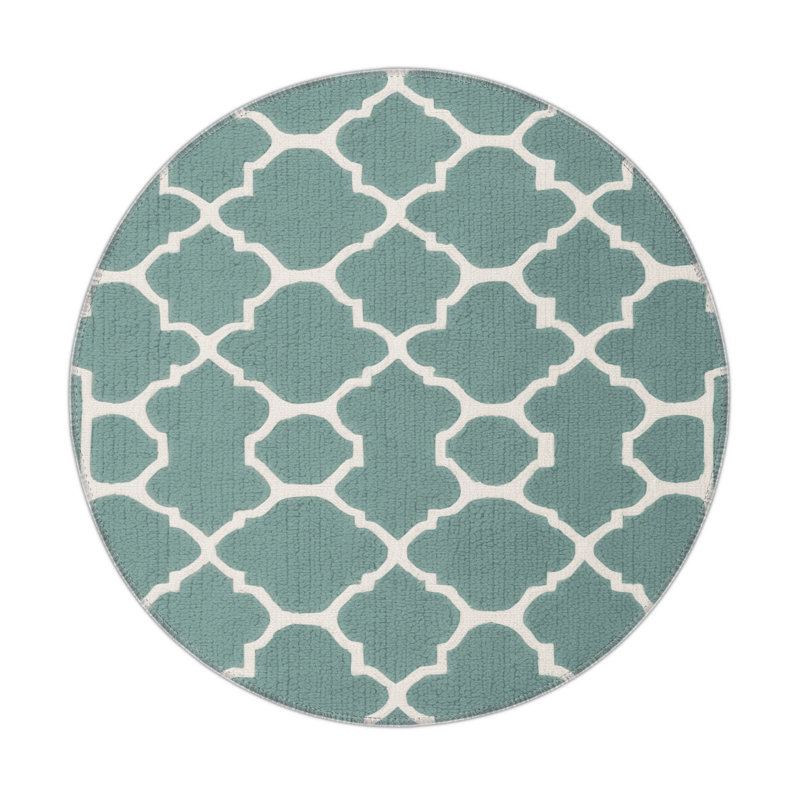 Tapis gris intérieur et extérieur Trellis, Rond 5 pi