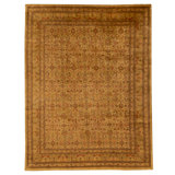 Hand Knotted Wool Oriental Area Rug in Gold