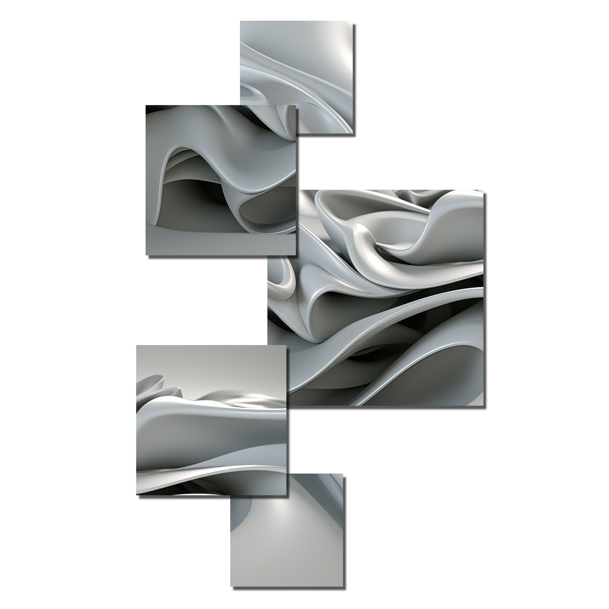 Orren Ellis Grey Infinite Ripples - Modern Waves Metal Wall Décor ...