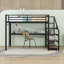 Lit mezzanine en métal avec escalier, ports DEL et USB et bureau intégré-1878533668