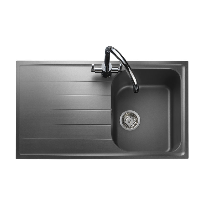 Amethyst Single Bowl Inset Kitchen Sink, Dove Grey