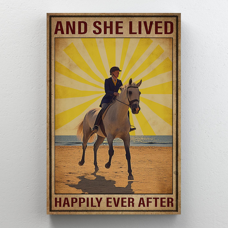 «Horse And She Lived Happily Ever After», impression sur toile, H 14 po x l 11 po x P 1,25 po