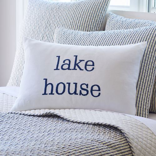 Lake House Linen Lumbar Pillow