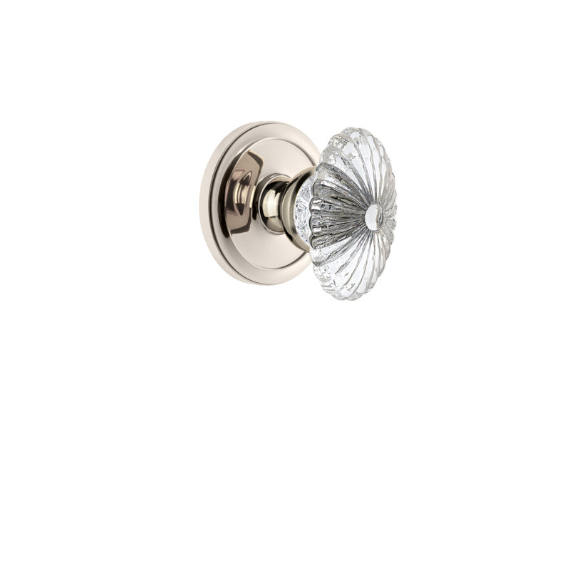 Bouton de porte Grandette Circulaire Rosette, 2 3/4", Nickel poli