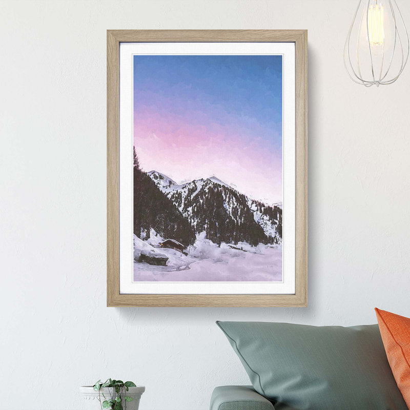 Mountains in Weissenbach Italy in Abstract - Framed Print, Oak Framed, 36cm H x 27cm W x 2cm D
