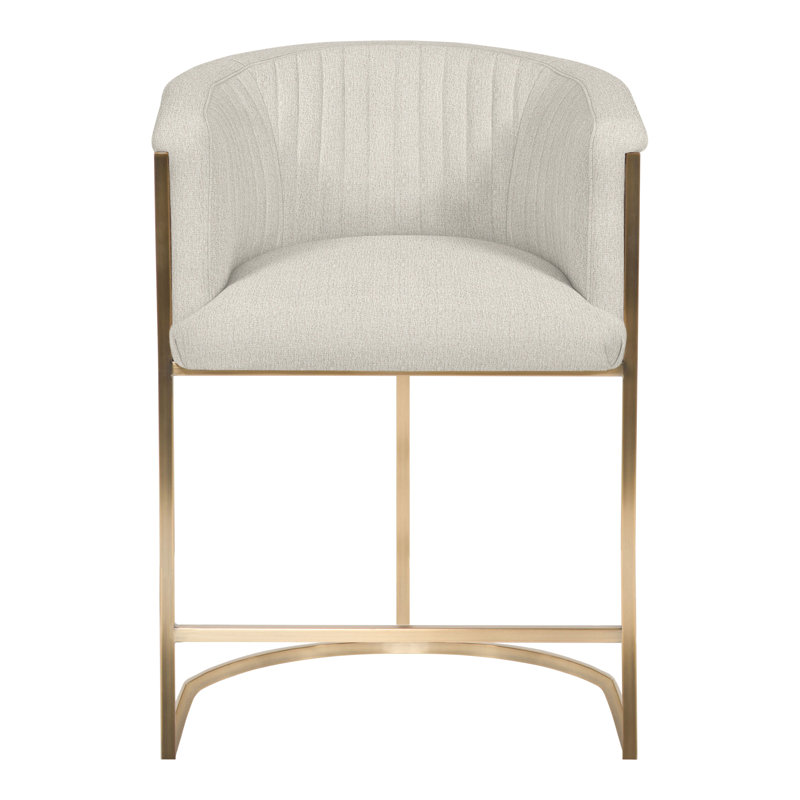 Tabouret de comptoir Skye Channel, Chenille Nompton Snow Crypton®