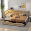Upholstered Daybed With 2 Drawers, Charging Station, Led Lights, Storage Headboard And Checkered Button Decoration-1514005036