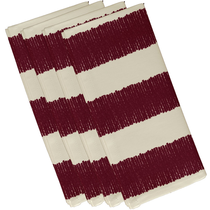 Ensemble de serviettes 4 pièces Avander, L 18 po x L 18 po, Canneberge/bourgogne