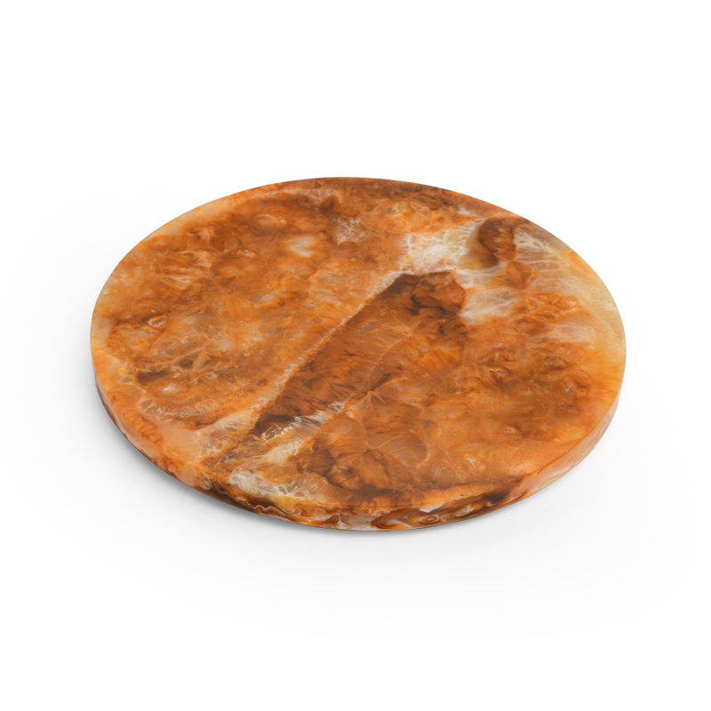 Islas Resin Large Round Platter, 3" H x 14" W x 14" D, Matte Tortoise