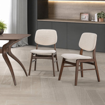5-Piece Wood Dining Set with Upholstered Chairs