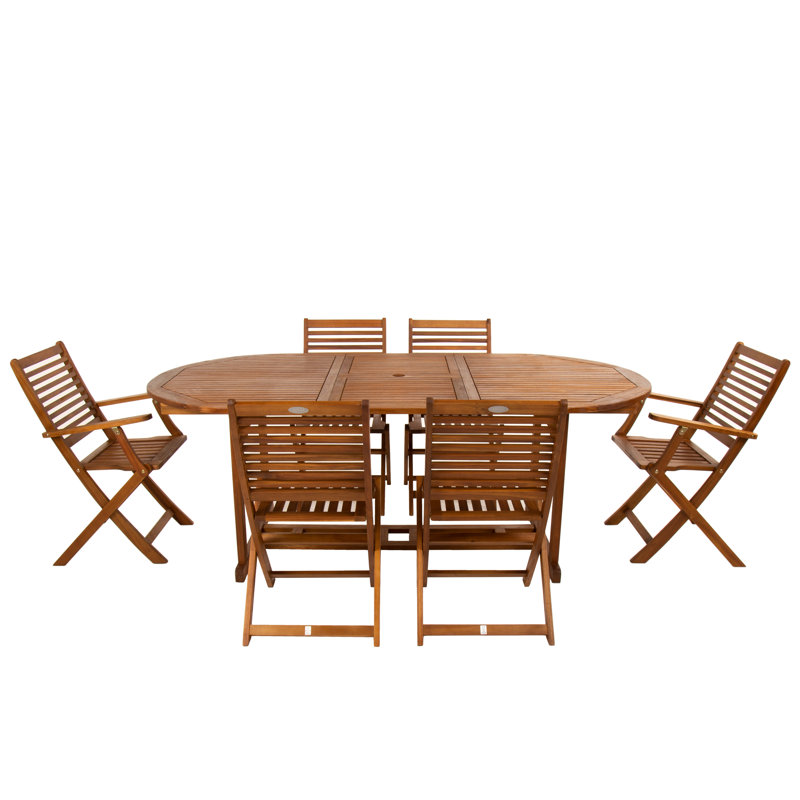 Fayston 6-Person Wooden Patio Dining Set