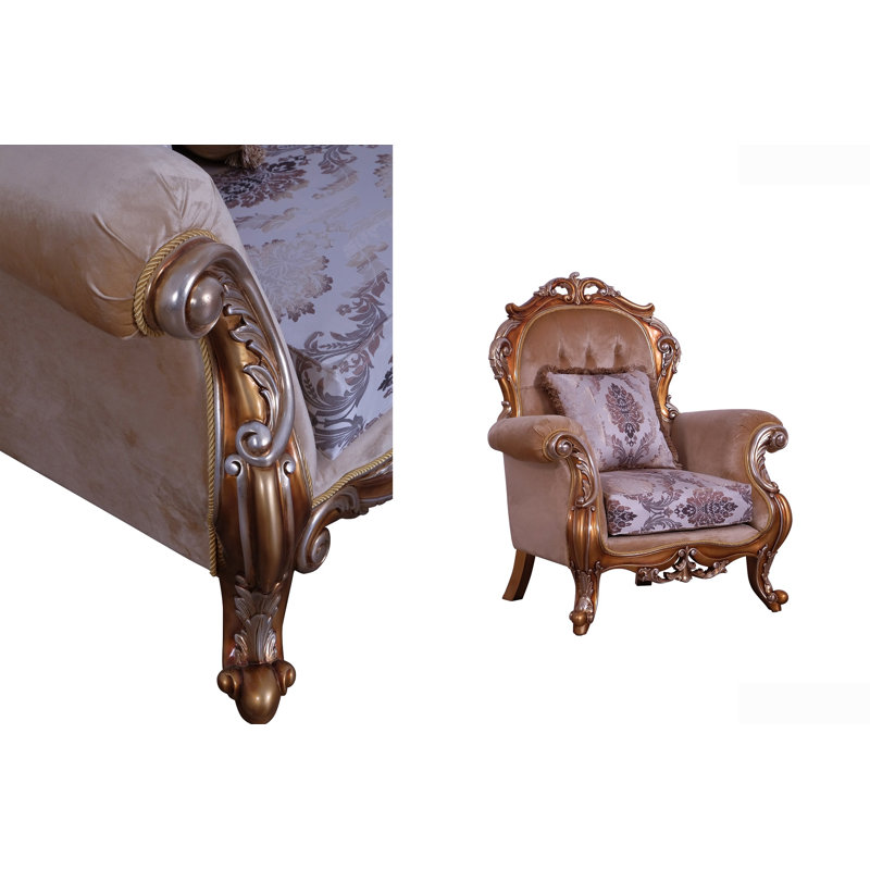 Tiziano Armchair, Dark Merlot/Beige/Light Brown