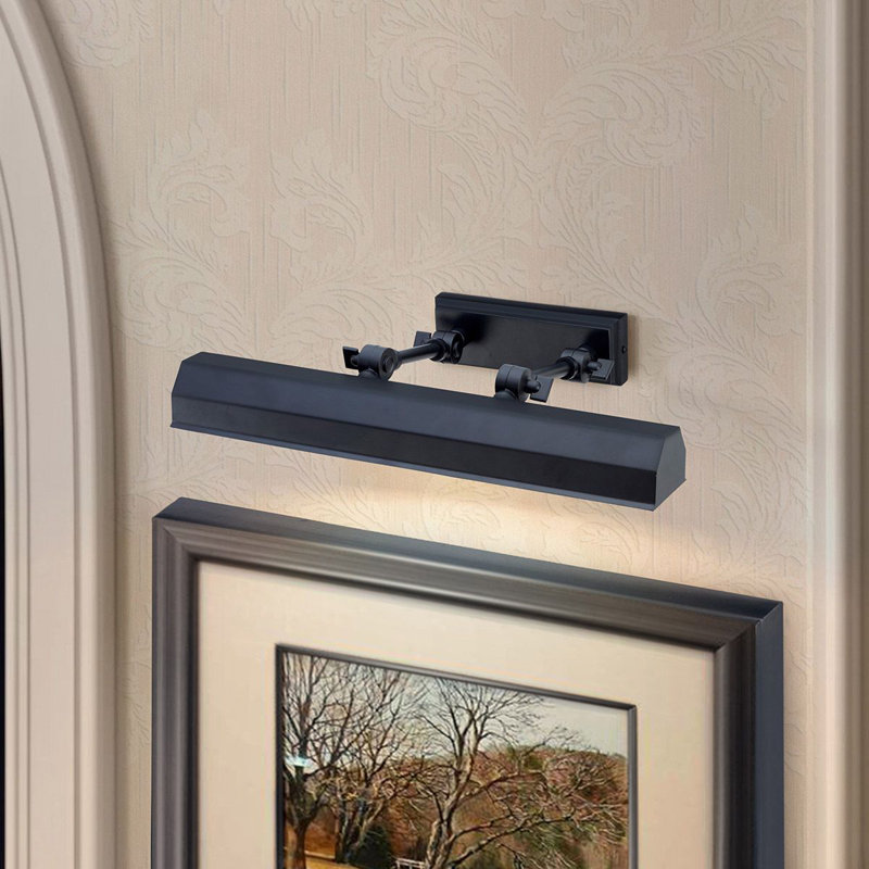 2 -Light Hardwired Dimmable Wall Mounted Picture Light, Black