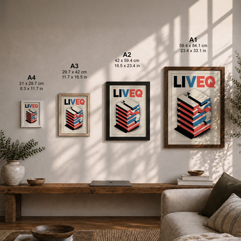 Balance and Order Geometric - Framed Print, A4 - 29.7 x 21.0 cm, White