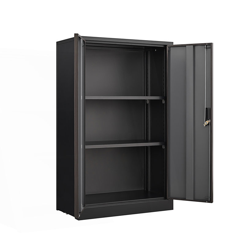 Metal Storage Cabinet With Locking Doors And Adjustable Shelf, Folding Filing Storage Cabinet, Accent Cabinet