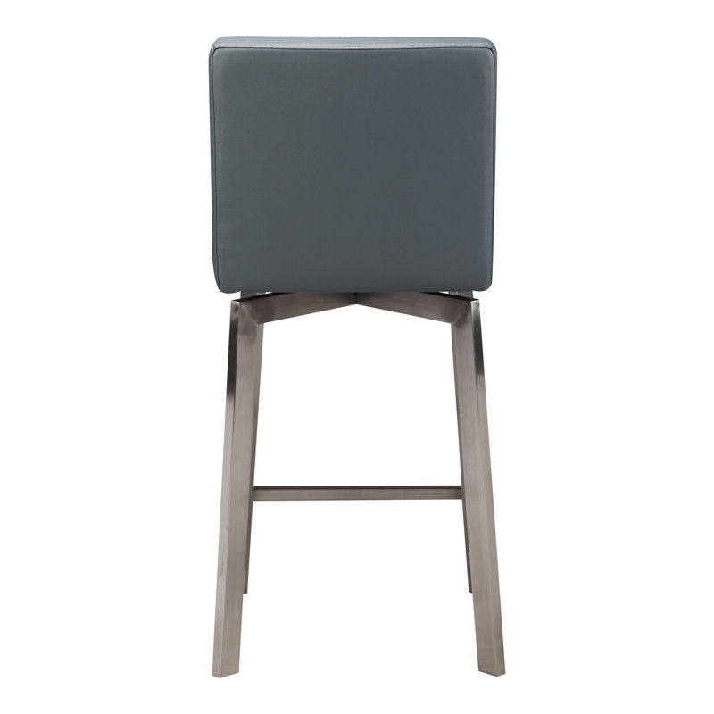 Giro 26" Swivel Bar Stool with Cushion, White, Counter Stool (26" Seat Height)