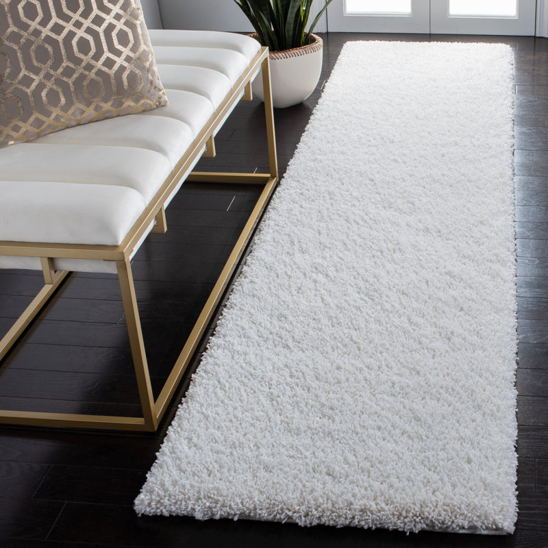 Tapis blanc Assar, Tapis de couloir 2 pi 3 po x 13 pi