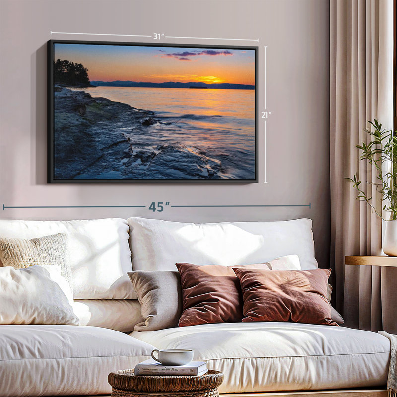 Impression sur toile Jeffers Serene Lake Champlain, H 21 po x l 31 po