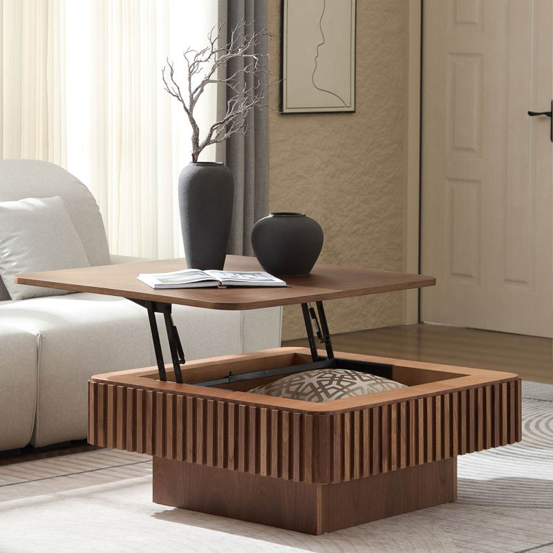 35.43" MDF Lift Top Coffee Table, Walnut