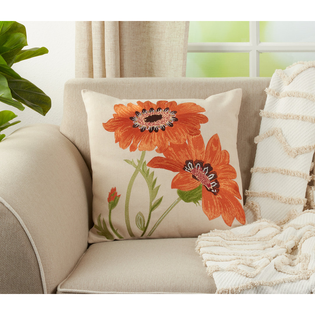 Square Pillow Cover & Insert Saro Color: Orange