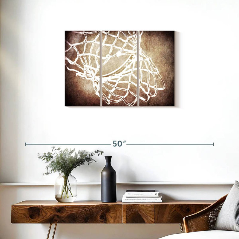 «Basketball Net» sur toile, par 3 pièces par S, H 33 po x l 20 po x P 1,25 po