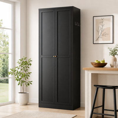 61" Metal Kitchen Pantry Cabinet with 4 Adjustable Shelves, Heavy-Duty Freestanding Pantry Organizer, 110lb Per Shelf, Slim Storage Cabinet for Kitchen, Pantry & Living Room