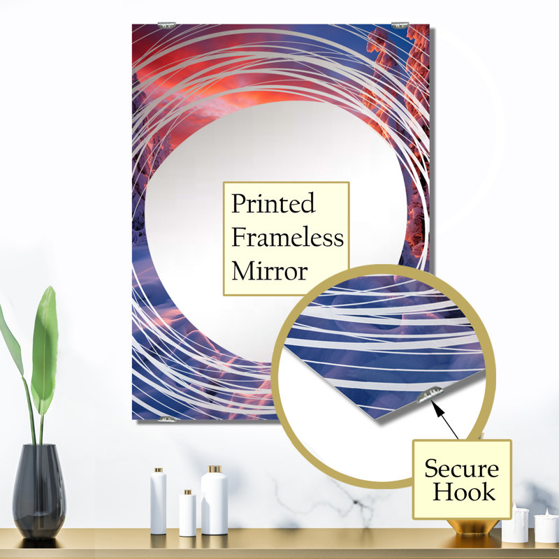 Oxman - Miroir mural paysage d'hiver grand MIR141091, 32 po x 24 po