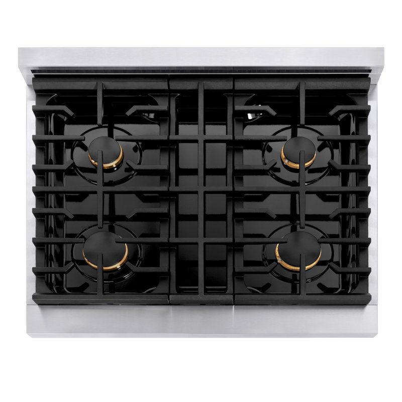 ZLINE Autograph 36" Paramount Dual Fuel Range w/ 6 Burners & Champagne Bronze Accents (SDRZ-36-CB), 4.2 cu ft, 4 burners