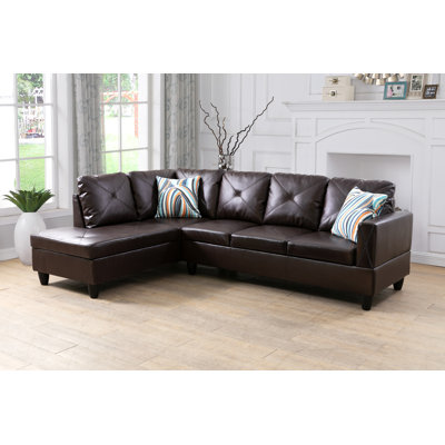 Glennia Faux Leather L-Shaped Sectional