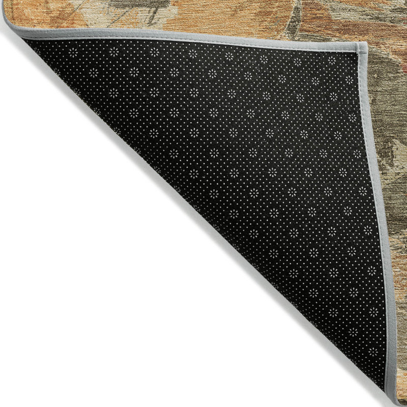 Tapis intérieur lavable abstrait cuivré et orange 9 pi x 12 pi