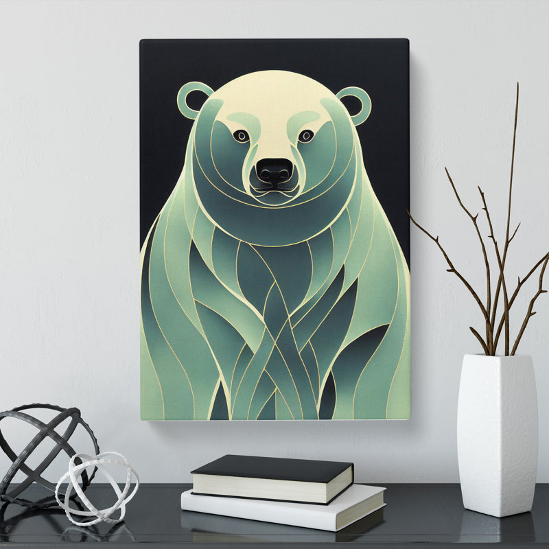 Tilden Polar Bear Nouveau - Wrapped Canvas, 76cm H x 50cm W x 3cm D