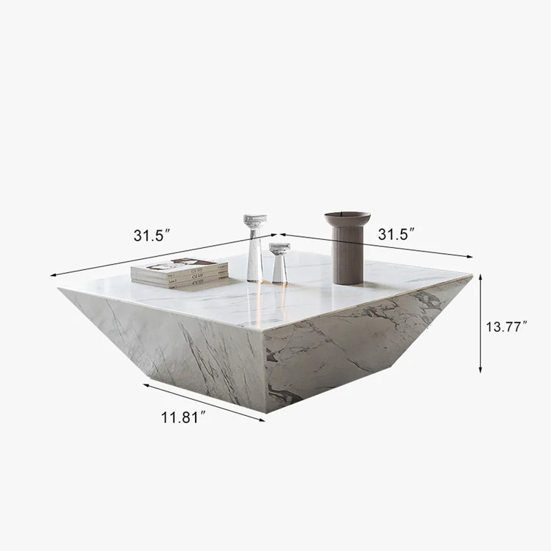 Coffee Table, 13.77" H x 31.5" L x 31.5" D, White