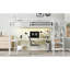 Grand lit mezzanine avec bureau en L et port USB, lit mezzanine en métal avec garde-robe et tablette réglable, lit mezzanine haut avec DEL pour enfants, adolescents, adultes