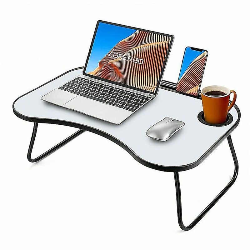 bureau d'ordinateur portable, Gris / blanc mat