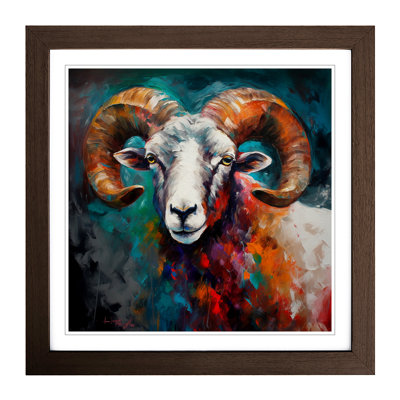 Ram Sheep Palette Knife - Framed Print