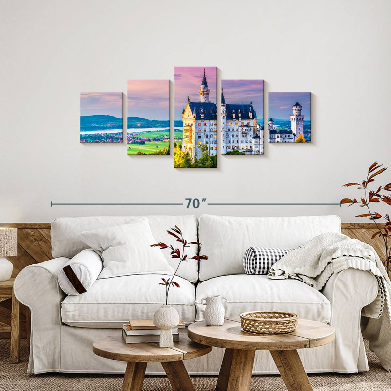 Neuschwanstein Castle Landscape, 24" H x 55" W