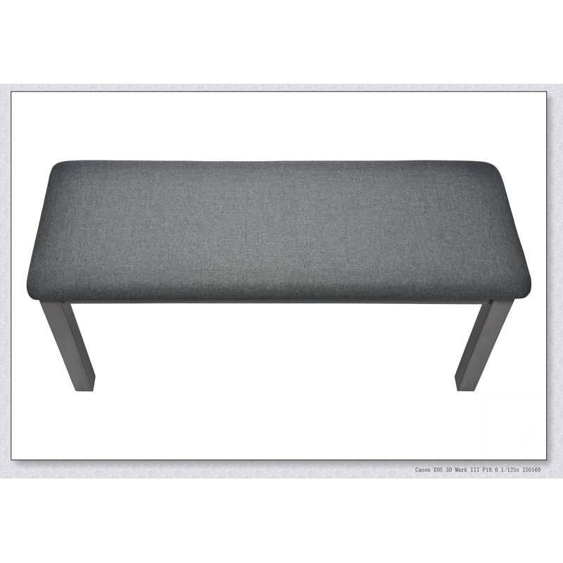 Banc, 42 po rectangulaire, bois, rembourré, salle à manger, cuisine, entrée, transitionnel, Gris