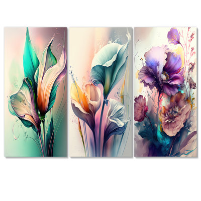 " Colourful Cally Lilies I " 3 - Pieces