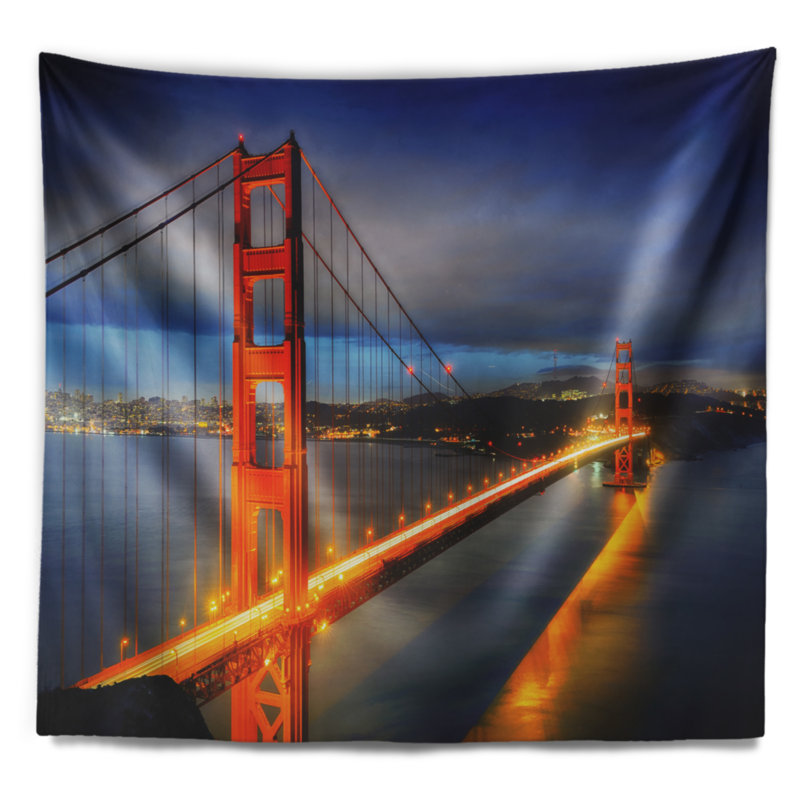 Photographie de paysage golden gate bridge tapisserie, H 32 po x l 39 po