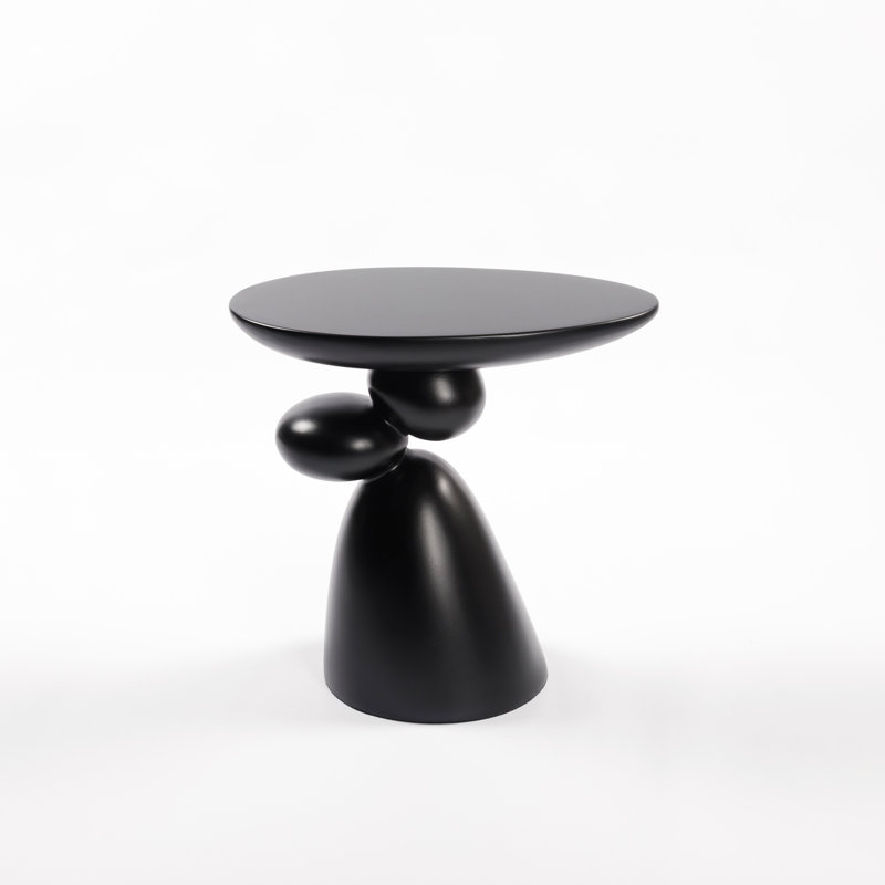Table de bout, table d'appoint en fibre de verre, table de coin minimaliste moderne, table basse, Noir