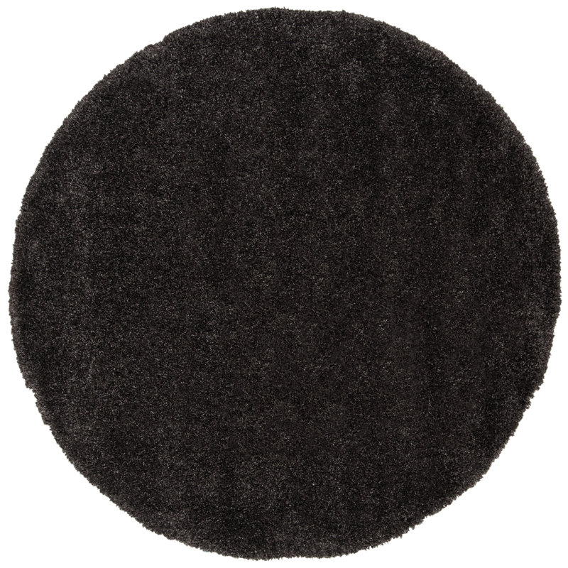 Chiles Royal Shag Performance Solid Color Rug, Round 6'7"