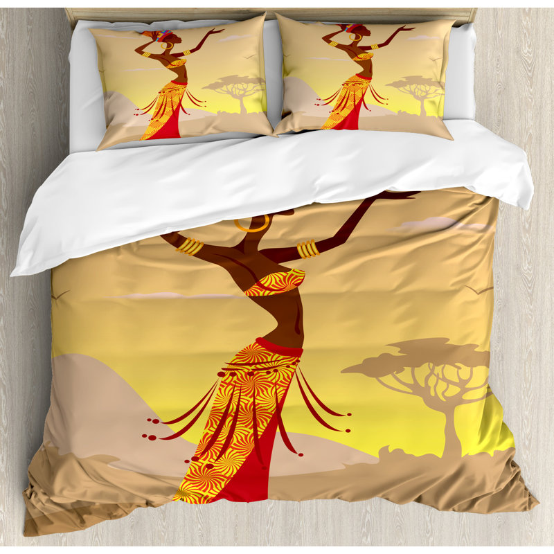 Afro Eclectic Polyester Duvet Cover, King